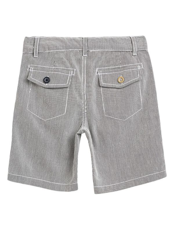 Boys Natural Striped Short Woven Trouser image number 1